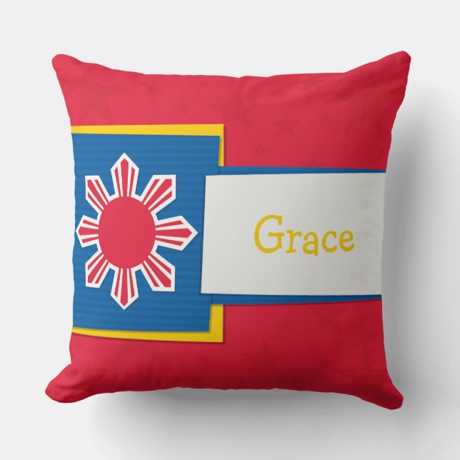 Coussin Nom sur mesure Philippine Sun Filipino (Recto)