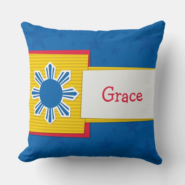 Coussin Nom sur mesure Philippine Sun Filipino (Recto)