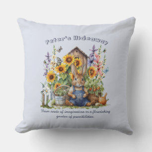 Coussin Nom Texte Dit Fleur Jardin Fleurs de soleil Rabbit