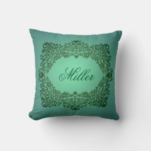 Coussin Nom vert élégant