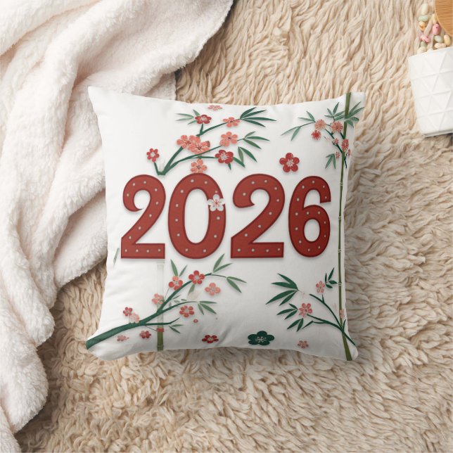 Coussin Nombres de bambou 2026 avec fleurs de cerisier  (Couverture)
