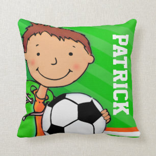 Coussin nommé de coussin de vert du football du