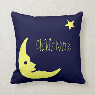 Coussin nommé personnalisé de la lune de l'enfant