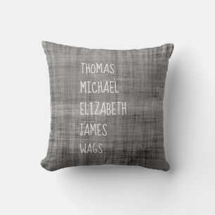 Coussin NOMS de famille Décor blanc