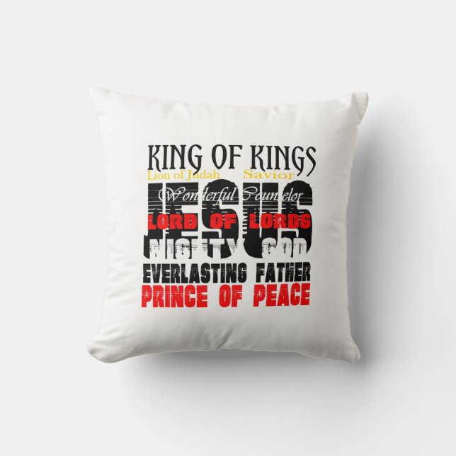 Coussin Noms De Jésus Ésaïe 9:6 Chrétien (Recto)