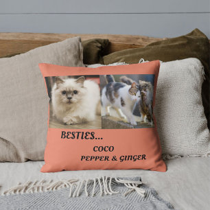 Coussin Noms de photos de chats amis animaux familiers BFF