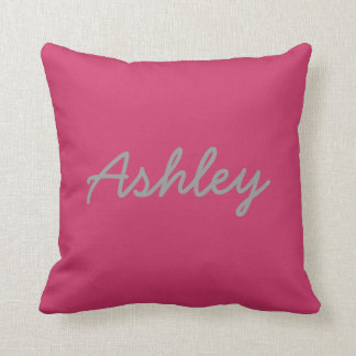 Coussin Noms des mariées gris rose réversible