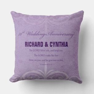 Coussin Noms personnalisés, 50e anniversaire de mariage po