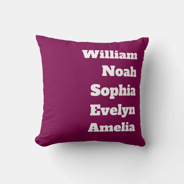 Coussin Noms personnalisés des petits-enfants  (Recto)