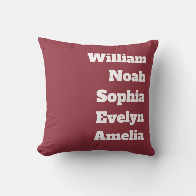 Coussin Noms personnalisés des petits-enfants  (Recto)