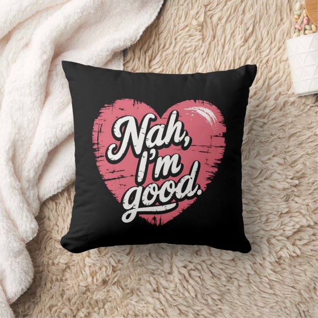Coussin Non ça va Anti Saint-Valentin Drôle Célibataire (Couverture)