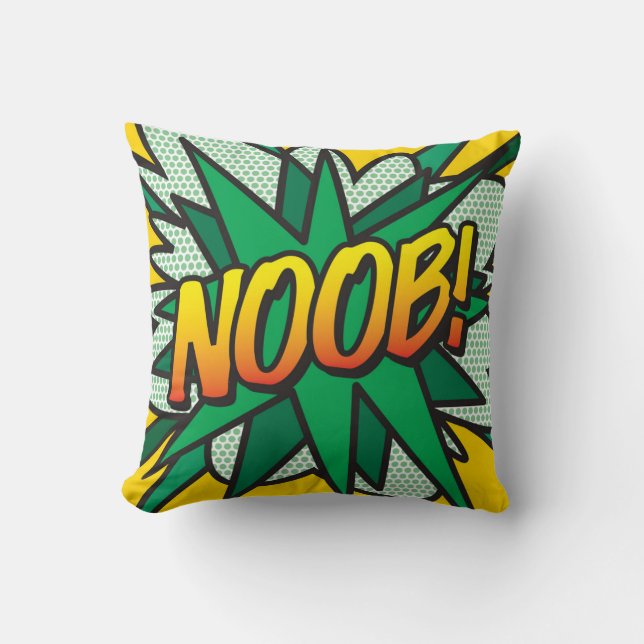 Coussin NOOB Drôle Cool Moderne Bande Dessinée Pop Art (Recto)