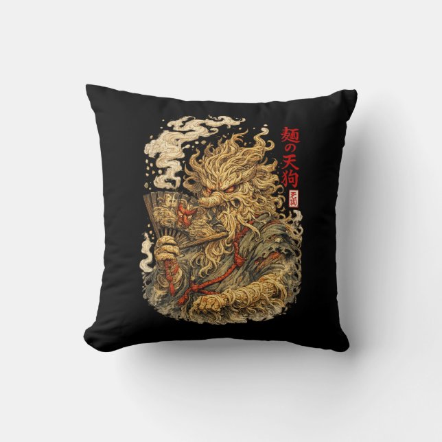 Coussin Noodle Tengu – Créature Mythique Japonaise Faite d (Recto)