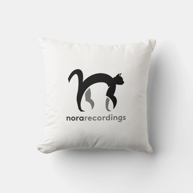 Coussin nora recordings logo white クッション (Recto)