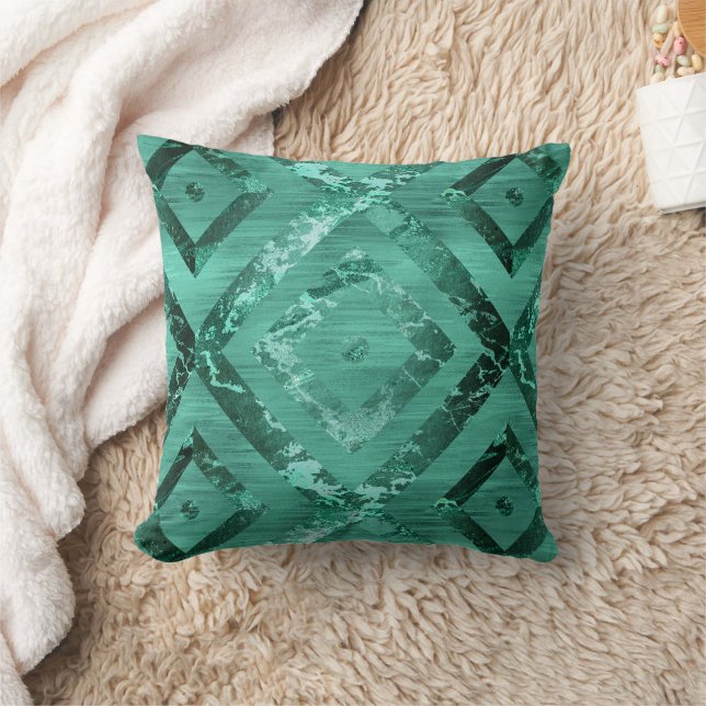 Coussin Nordic Molten Jade | Vert géométrique Abstrait (Couverture)
