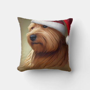Coussin Norfolk Terrier Noël