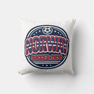 Coussin Norvège Football 2026 Football Gras Pays Typograph