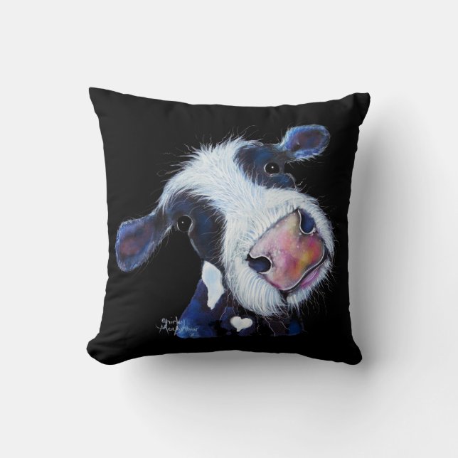 Coussin NoSeY CoW ' BeRTHa BeeTRooT ' PAR SHiRLeY MacARTHu (Recto)