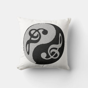 Coussin note de clavardage de la musique yin yang