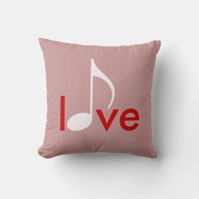 Coussin note de musique amour girly (Recto)