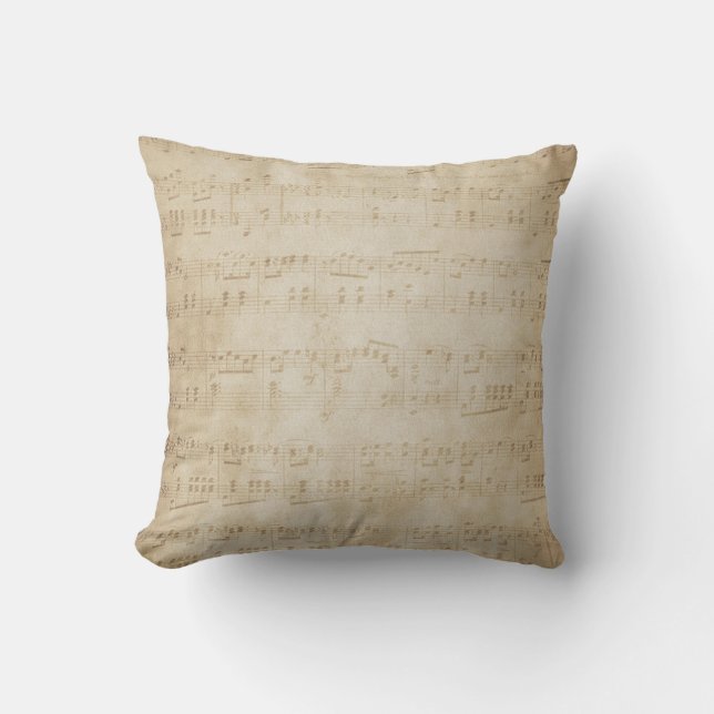 Coussin Note de musique vintage (Recto)