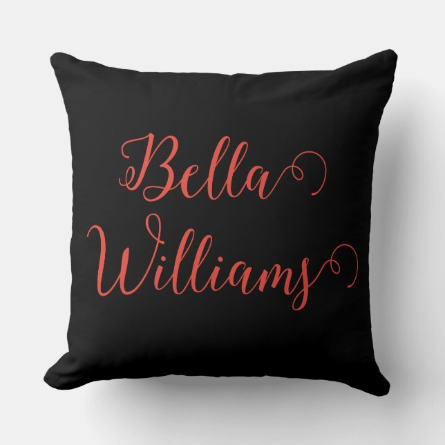Coussin Note rouge sur Noir (Recto)