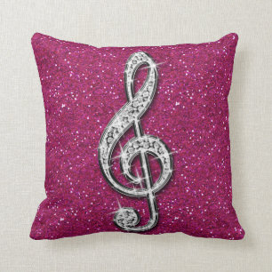Coussin Note scintillante étincelante imprimée de musique
