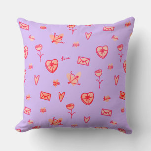 Coussin Notes d'amour et douceurs de la Saint-Valentin Cou