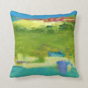 Coussin Notes de champ - Art vert Abstrait