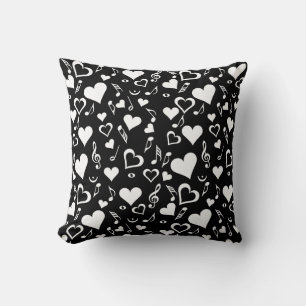 Coussin Notes de coeur et de musique