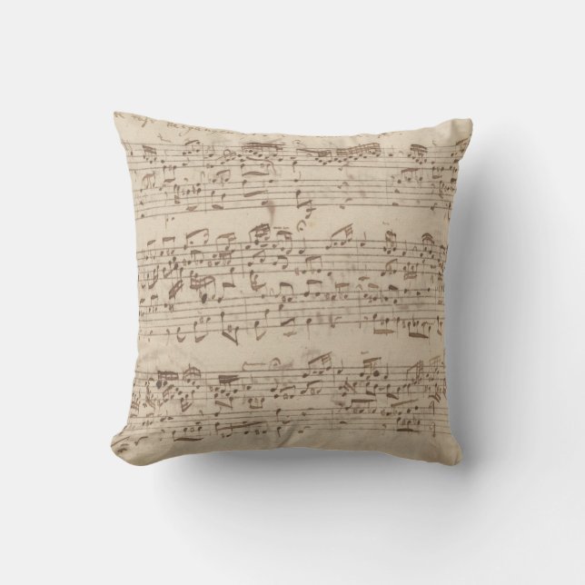 Coussin Notes de musique ancienne - Feuille de musique Bac (Recto)