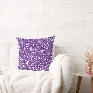 Coussin Notes de musique blanches dansantes Amateurs de mu