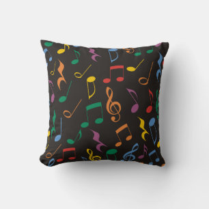 Coussin Notes de musique colorée