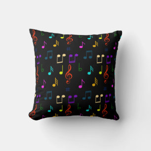 Coussin Notes de musique colorées Musicien Art de note de
