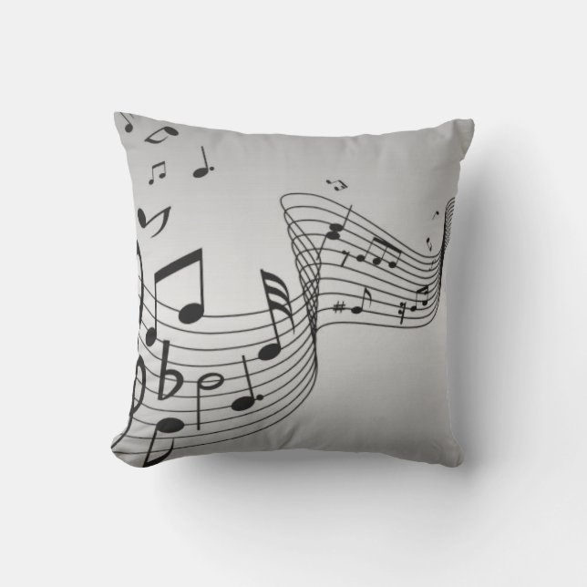 Coussin Notes de musique sur argent (Recto)