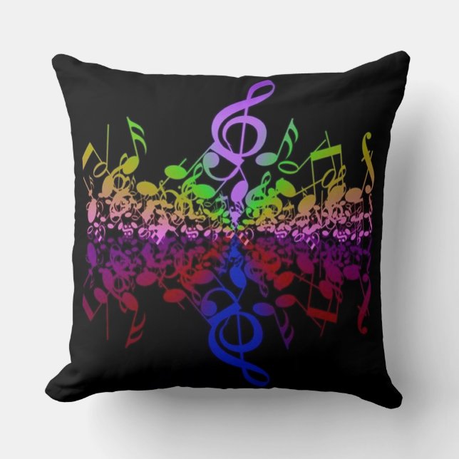 Coussin Notes musicales Arc-en-ciel rien que Treble Coussi (Recto)