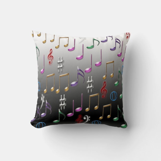 Coussin Notes musicales colorées (Recto)