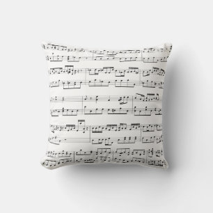 Coussin Notes musicales Couleur arrière - plan imprimée pe