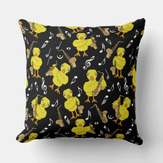 Coussin Notes musicales de Sax Chick Saxophones