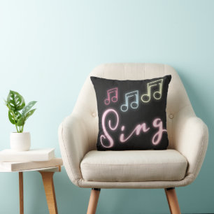 Coussin Notes musicales de Sing Neon
