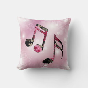 Coussin Notes musicales florales Pink Snowflakes