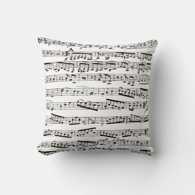 Coussin Notes musicales noires et blanches (Recto)