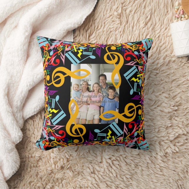 Coussin Notes musicales personnalisées (Couverture)