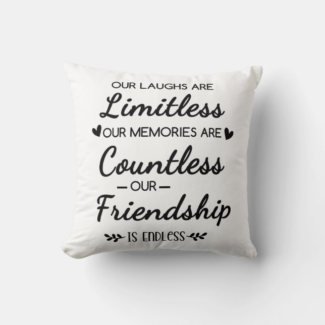 Coussin Notre Citation d'Amitié aux Rires Illimités (Recto)