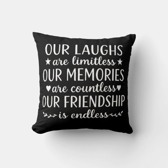 Coussin Notre Citation d'Amitié aux Rires Illimités  (Recto)