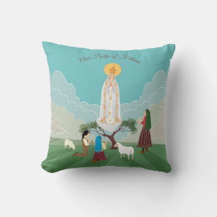 Coussin Notre-Dame de Fatima et les trois bergers