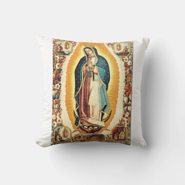 Coussin Notre-Dame de Guadalupe Radiant Art (Recto)