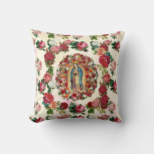 Coussin Notre-Dame de Guadalupe Roses Potpourri