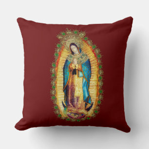 Coussin Notre-Dame de Guadalupe Vierge Mexicaine Mary Azte