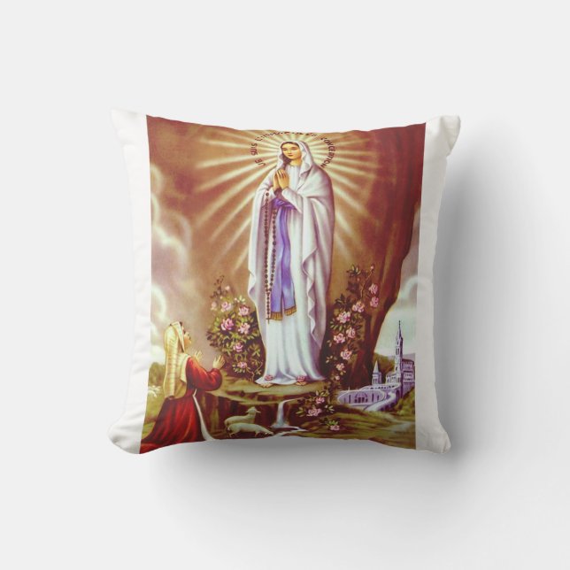 Coussin Notre Dame de Lourdes (Recto)
